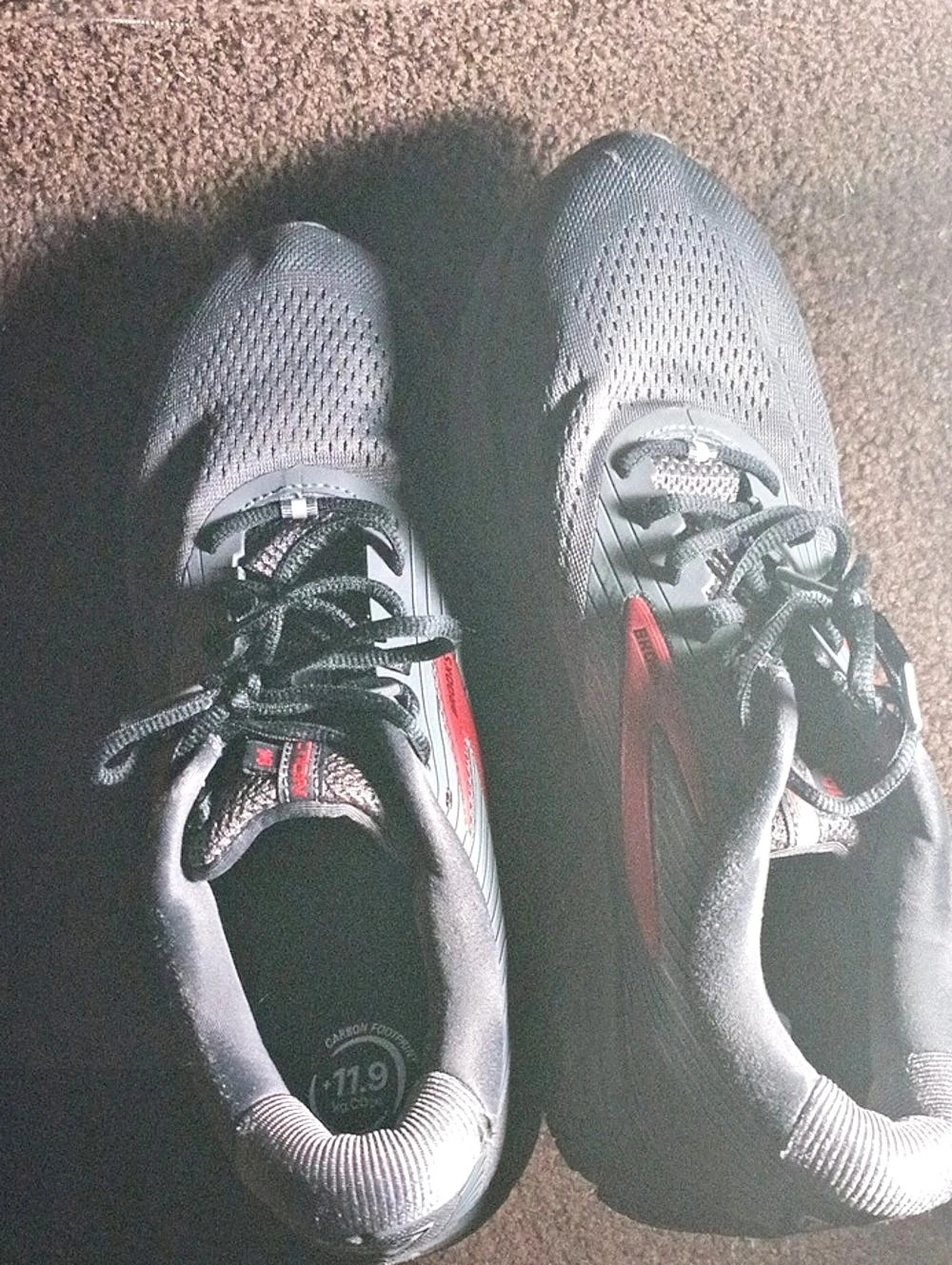 Brooks Ghost Running Shoes Men's Athletic Shoes Black & Red US 11.9